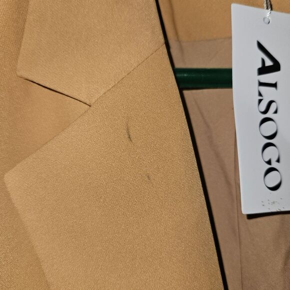 Alsogo Women’s Camel Khaki Blazer – Size Large, NWT, Career & Casual Layering - Picture 5 of 10